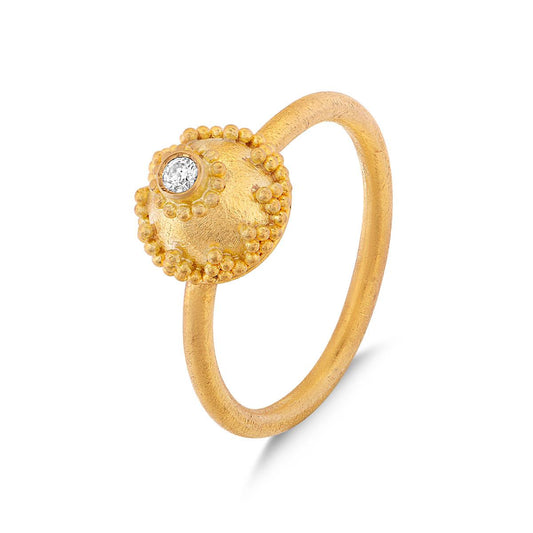 Domed Granulation Ring with Diamond