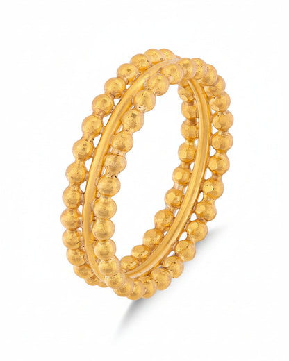 Double Row Beaded Band Ring