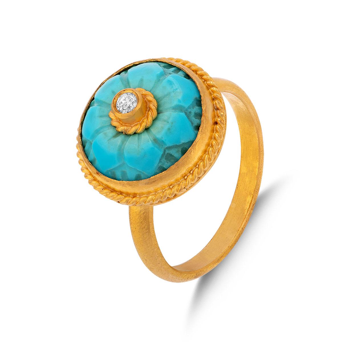 Turquoise Rosette Ring