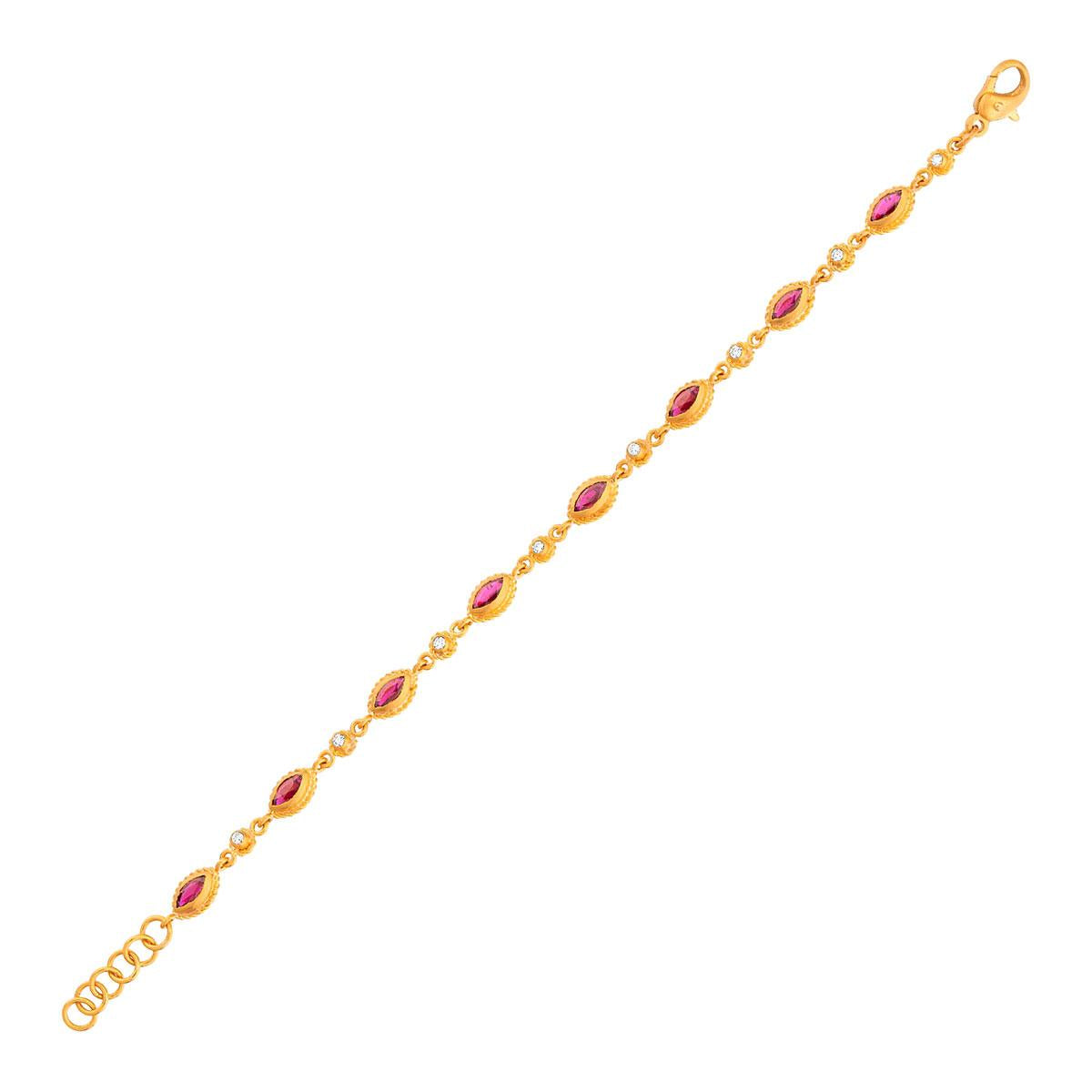 Marquise Ruby and Diamond Bracelet - Buy Exquisite 24 Karat Jewelry ...