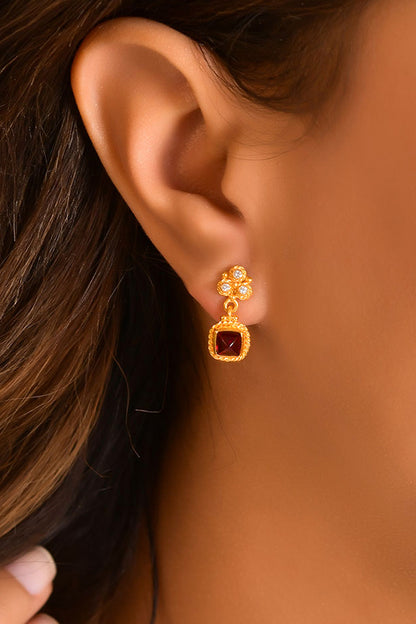 Sugarloaf Ruby and Diamond Earrings
