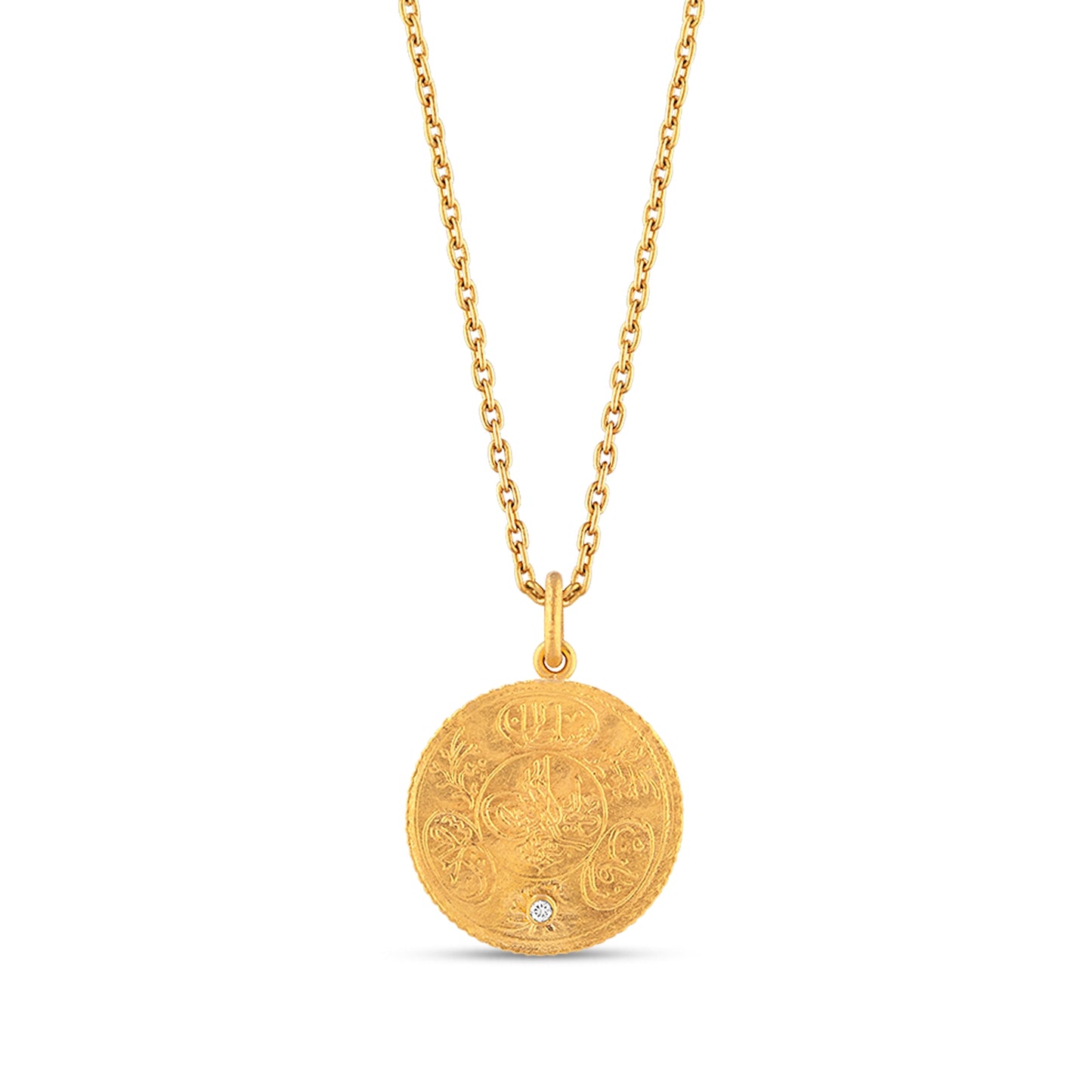 Ottoman Coin Pendant with Diamond