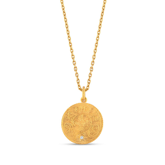 Ottoman Coin Pendant with Diamond