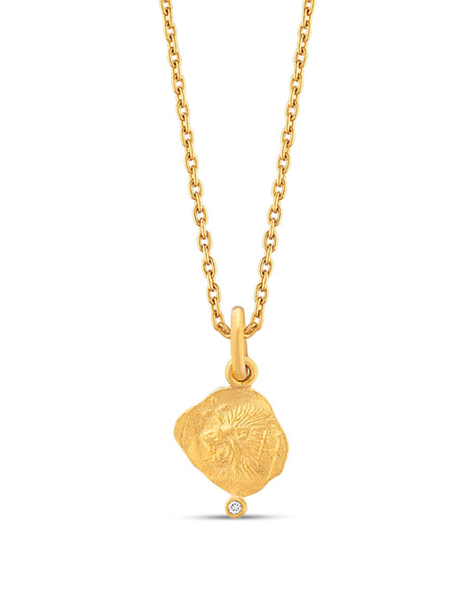 Miletos Coin Pendant with Diamond