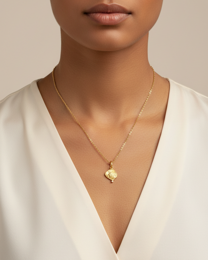 Miletos Coin Pendant with Diamond