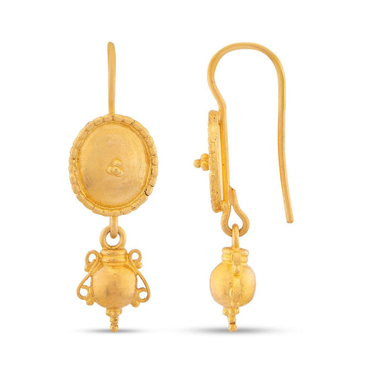 Shield Earrings with Amphora