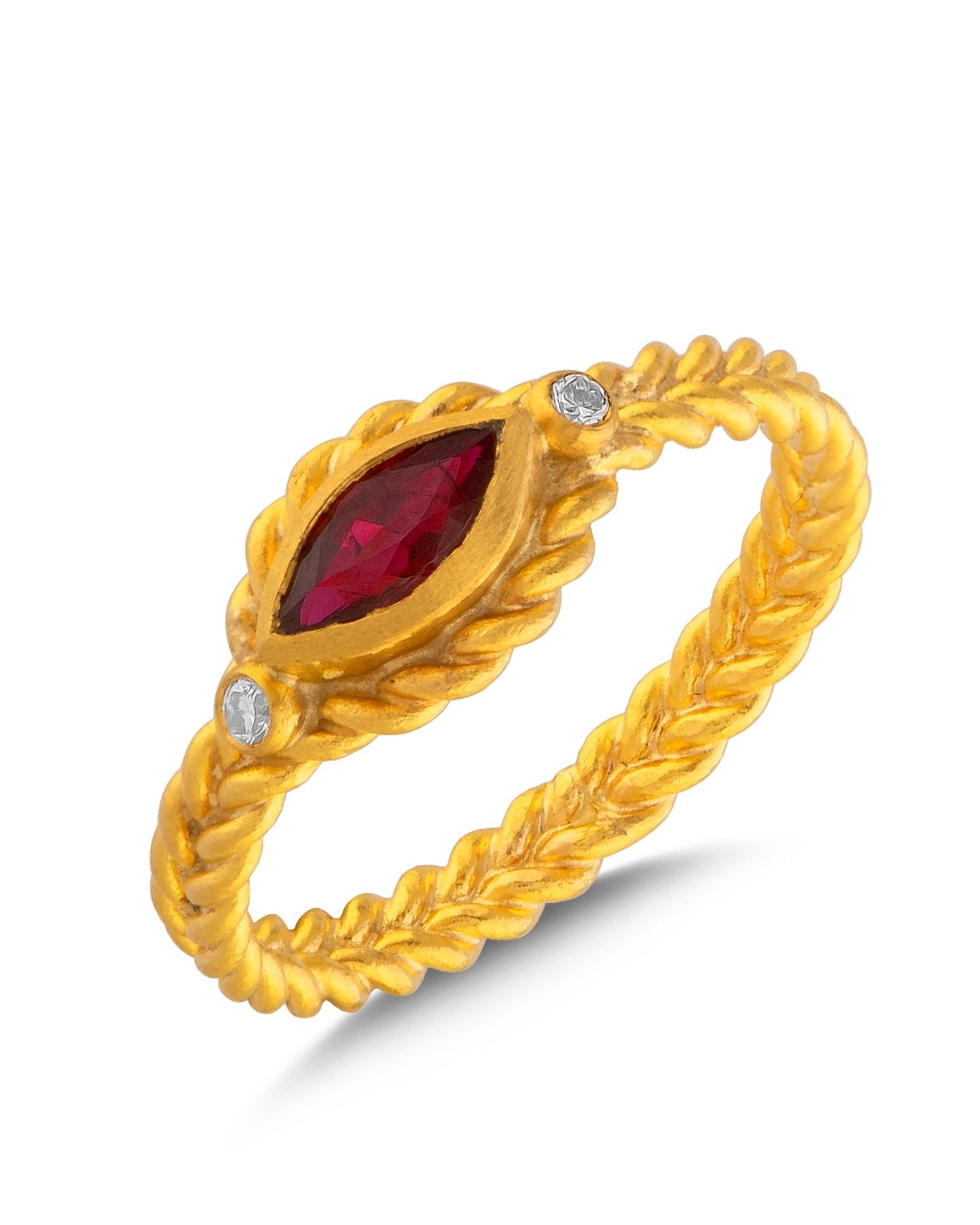 Marquise Cut Ruby Twisted Rope Ring - Buy Exquisite 24 Karat Jewelry ...