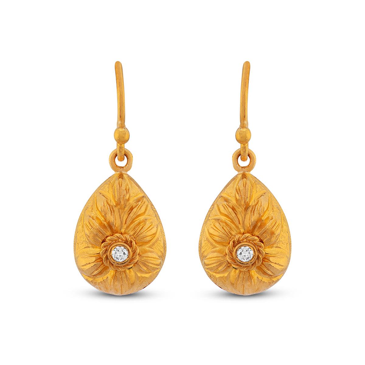 Drop Shaped Flower Earrings