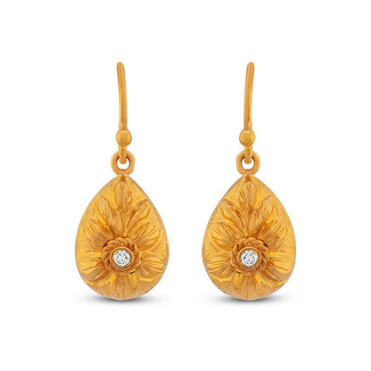 Drop Shaped Flower Earrings