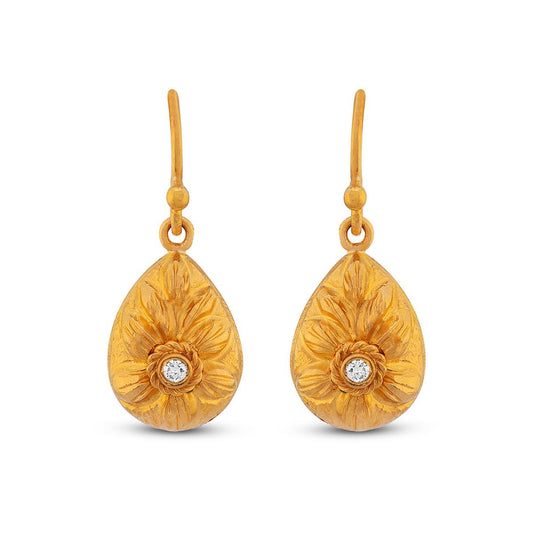 Drop Shaped Flower Earrings