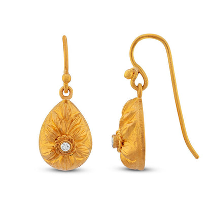 Drop Shaped Flower Earrings