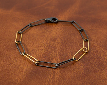 Two-Tone Paperclip Bracelet