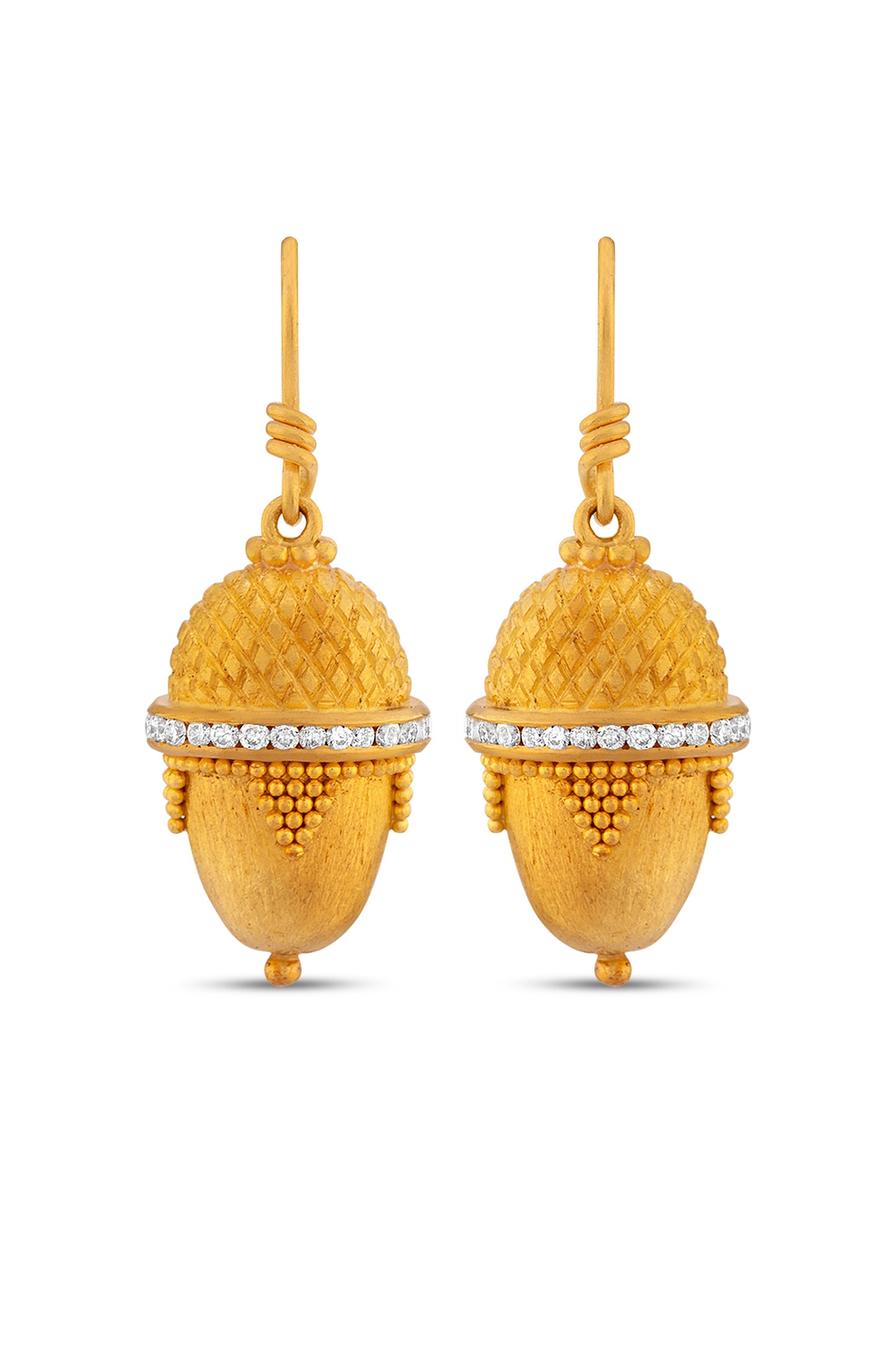 Acorn Earrings with Diamonds