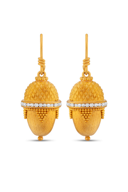 Acorn Earrings with Diamonds