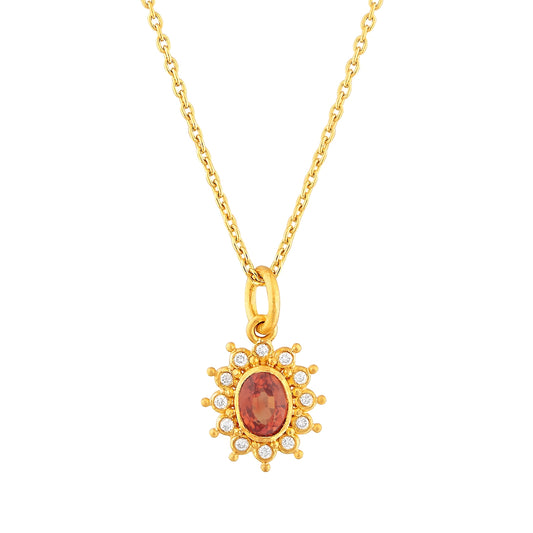 Orange Sapphire Pendant