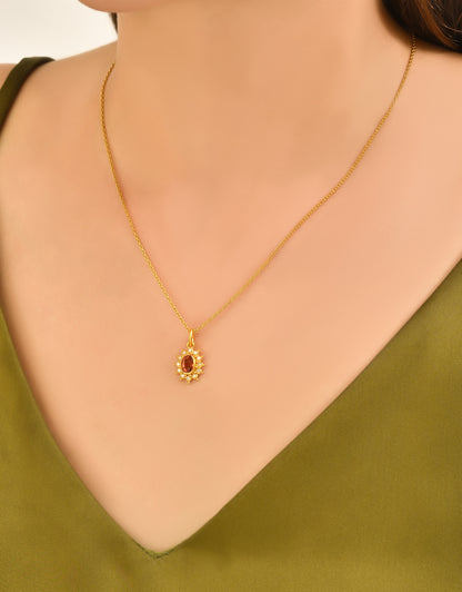 Orange Sapphire Pendant