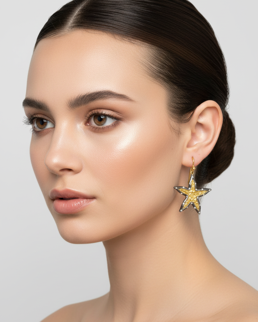 Two-Tone Sea Star Earrings