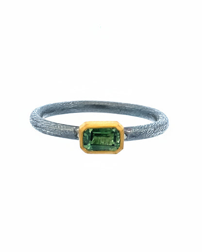 Two-Tone Green Sapphire Ring