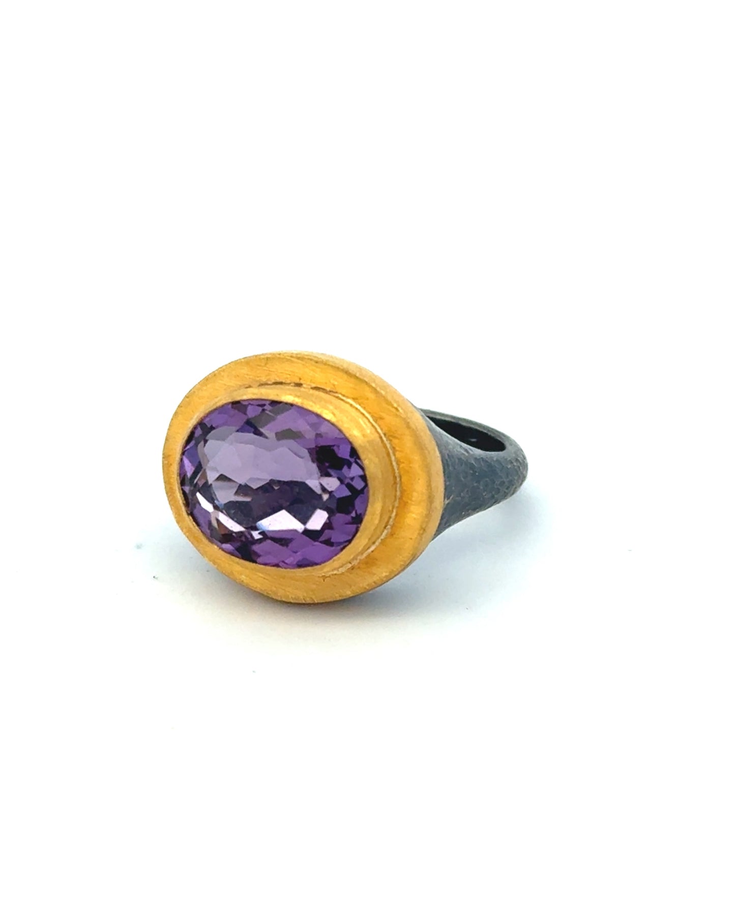 Anatolia Signet Ring: Amethyst, 24k gold and silver