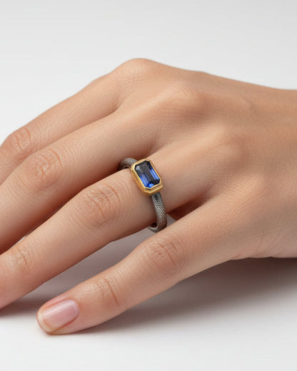 Two-Tone Orange Sapphire Ring