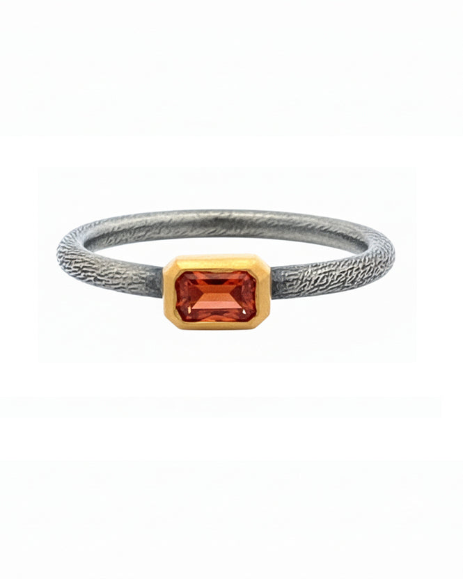 Two-Tone Orange Sapphire Ring