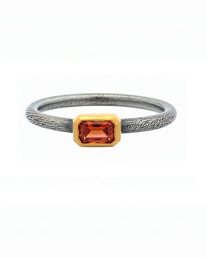 Two-Tone Orange Sapphire Ring