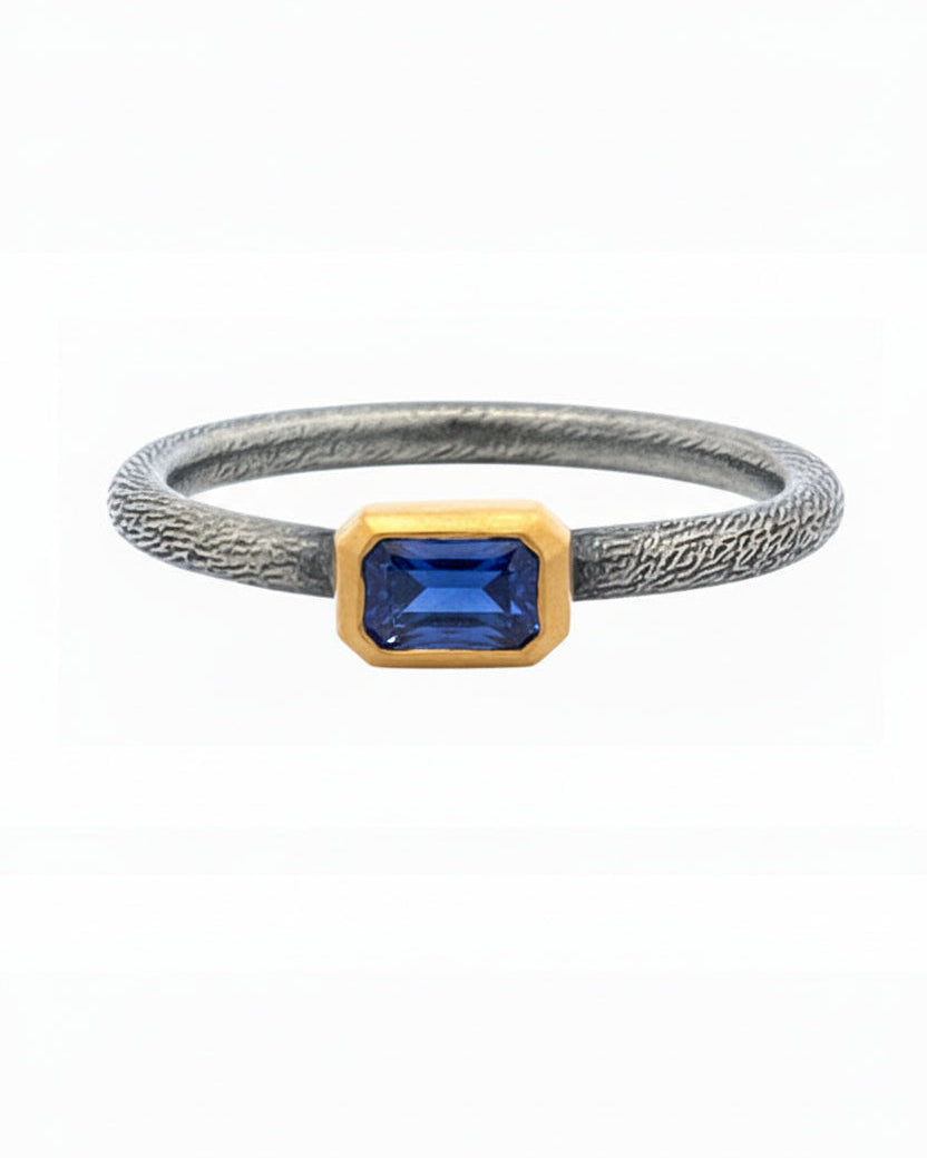 Two-Tone Orange Sapphire Ring