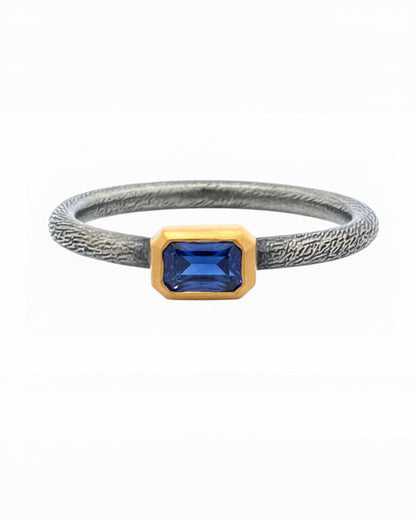 Two-Tone Orange Sapphire Ring
