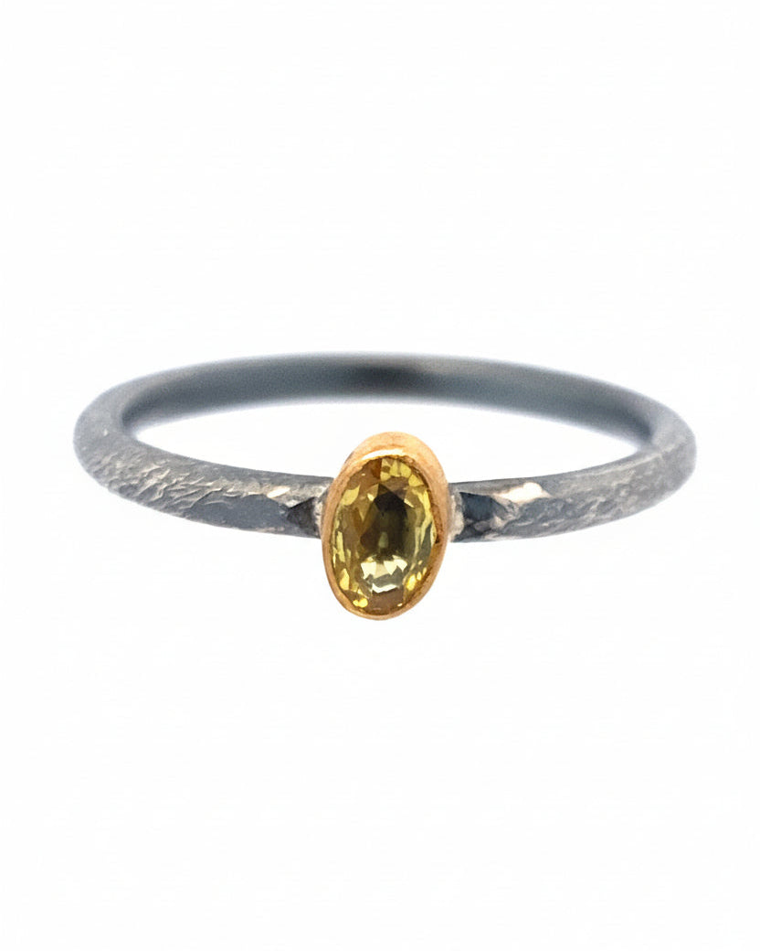 Two-Tone Yellow Sapphire Ring