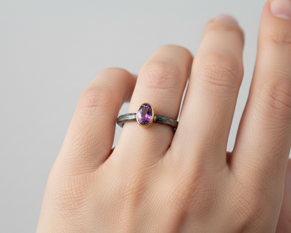 Two- Tone Purple Sapphire Ring
