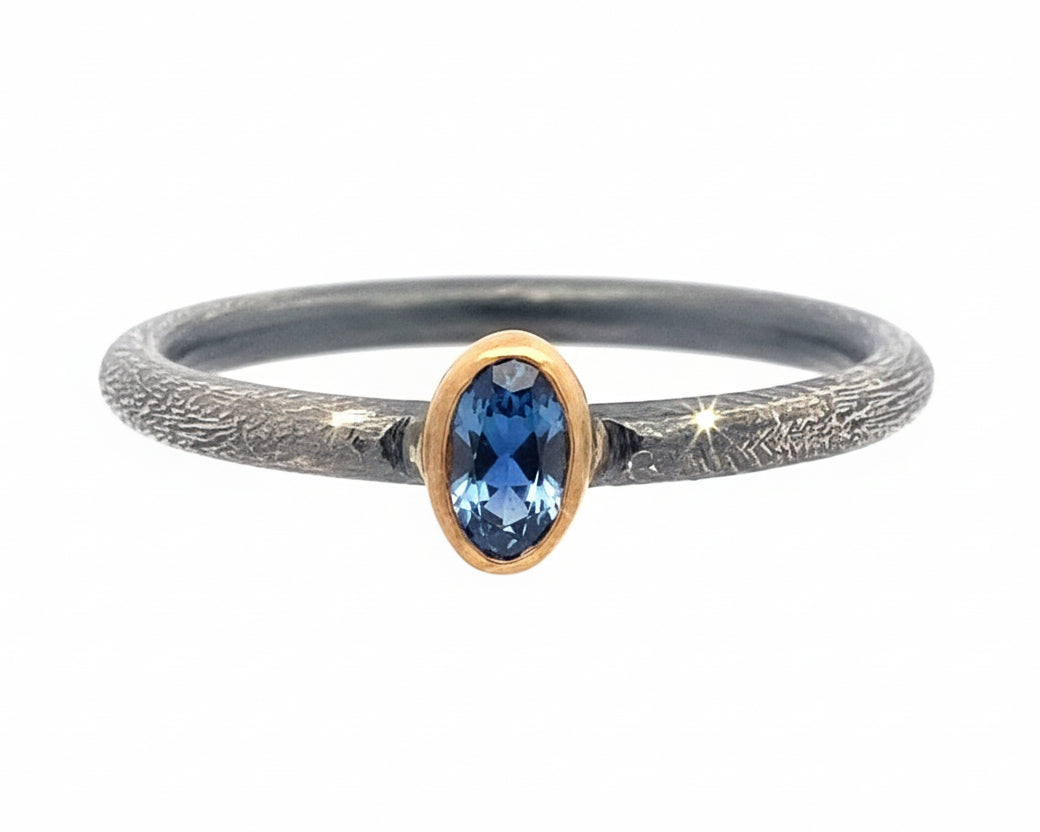 Two- Tone Blue Sapphire Ring
