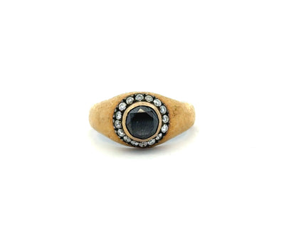Two- Tone Black And White Diamond Ring