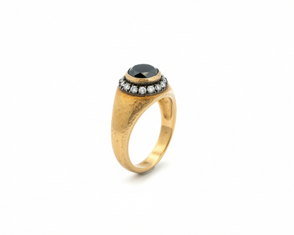 Two- Tone Black And White Diamond Ring