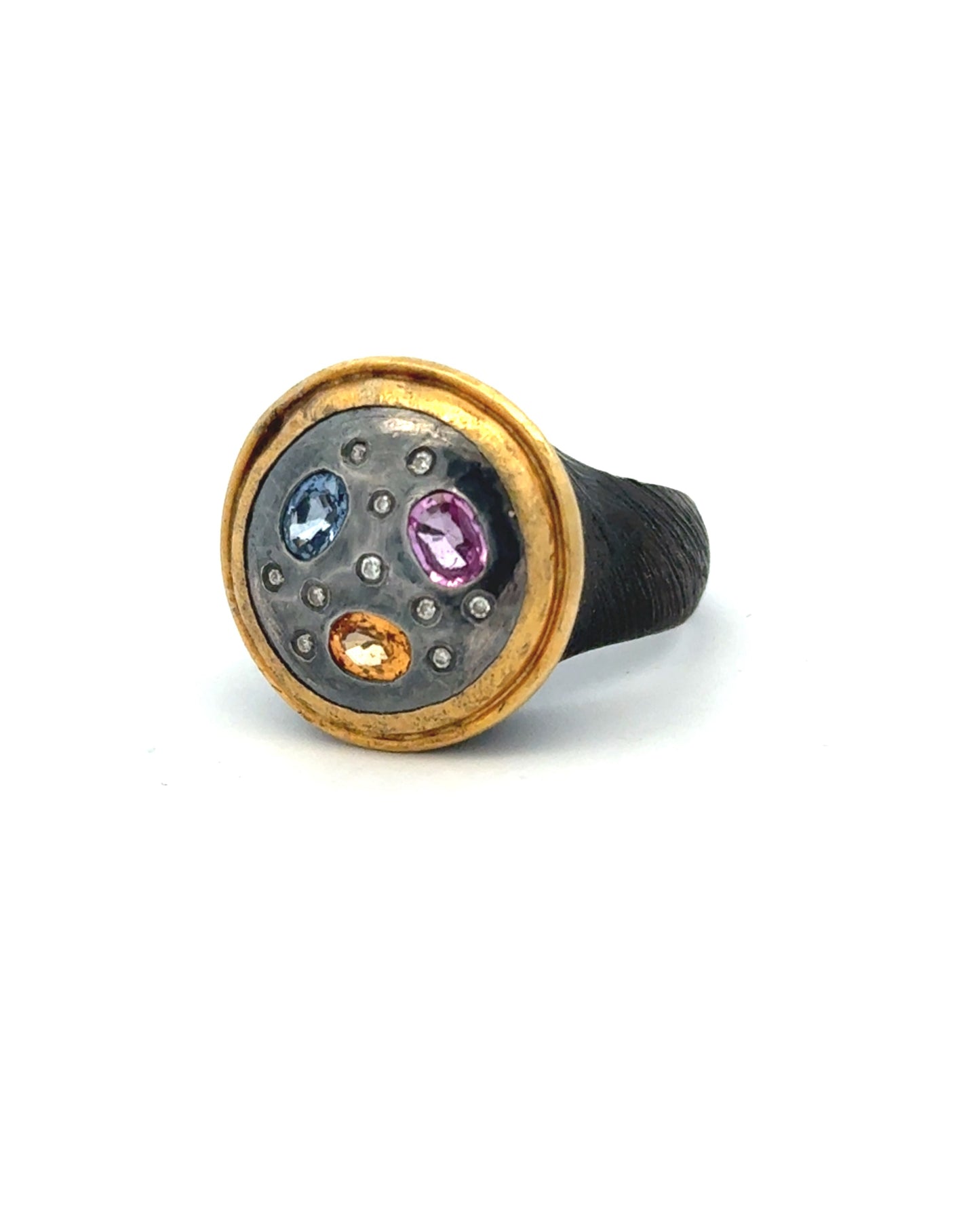 Starry Night Ring with Multi-colored Sapphires