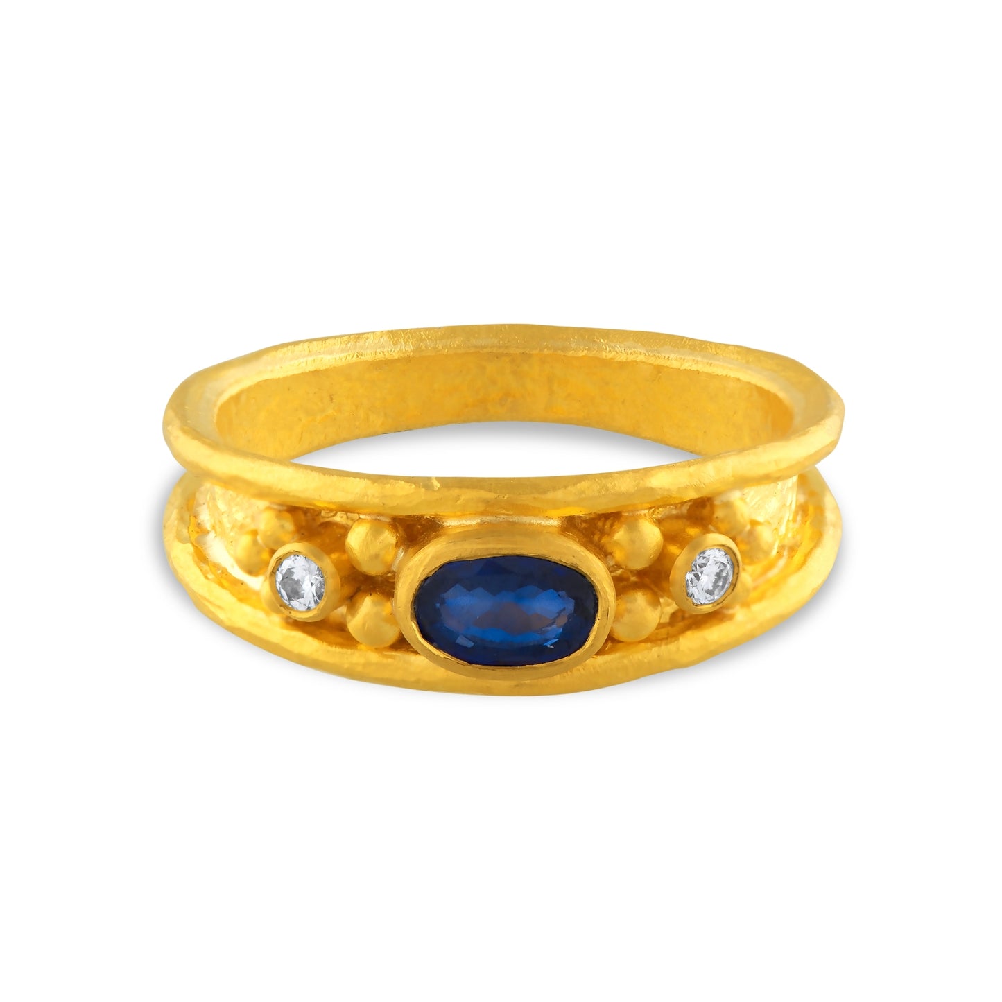 Tapered Etruscan Blue Sapphire Ring