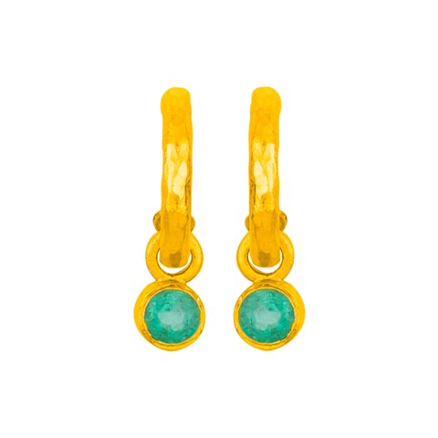 Dangling Solitaire Emerald Earring
