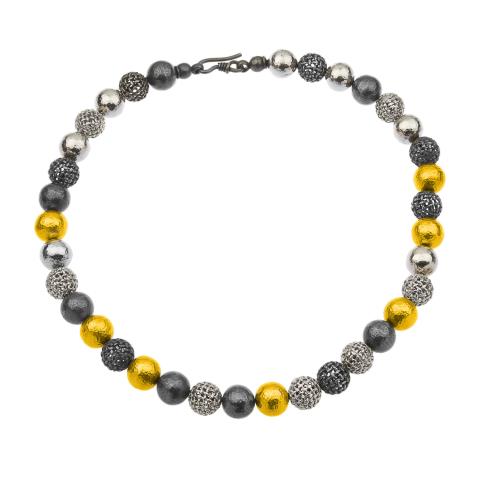 Two-Tone Beaded Cage Necklace