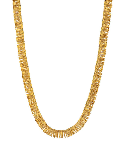 24 karat gold fringe necklace Cevherun