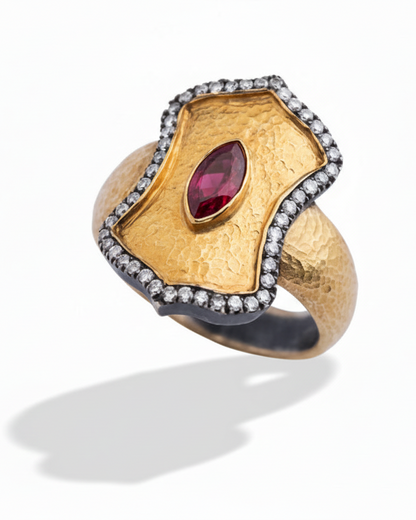 Two-Tone Shield Ring