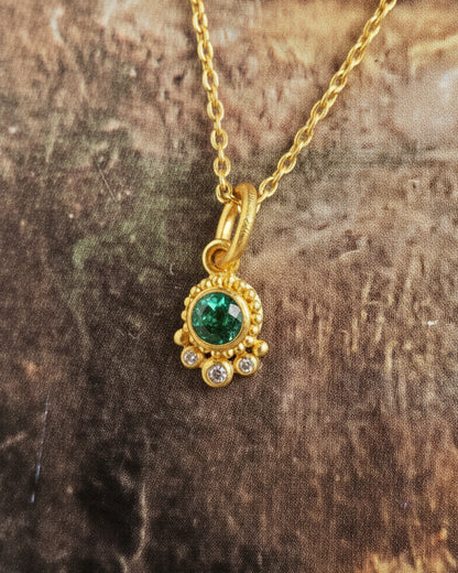 Bloom Pendant with Diamond Accents - Gemstone or Diamond