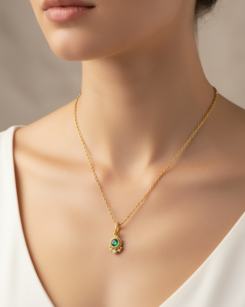 Bloom Pendant with Diamond Accents - Gemstone or Diamond